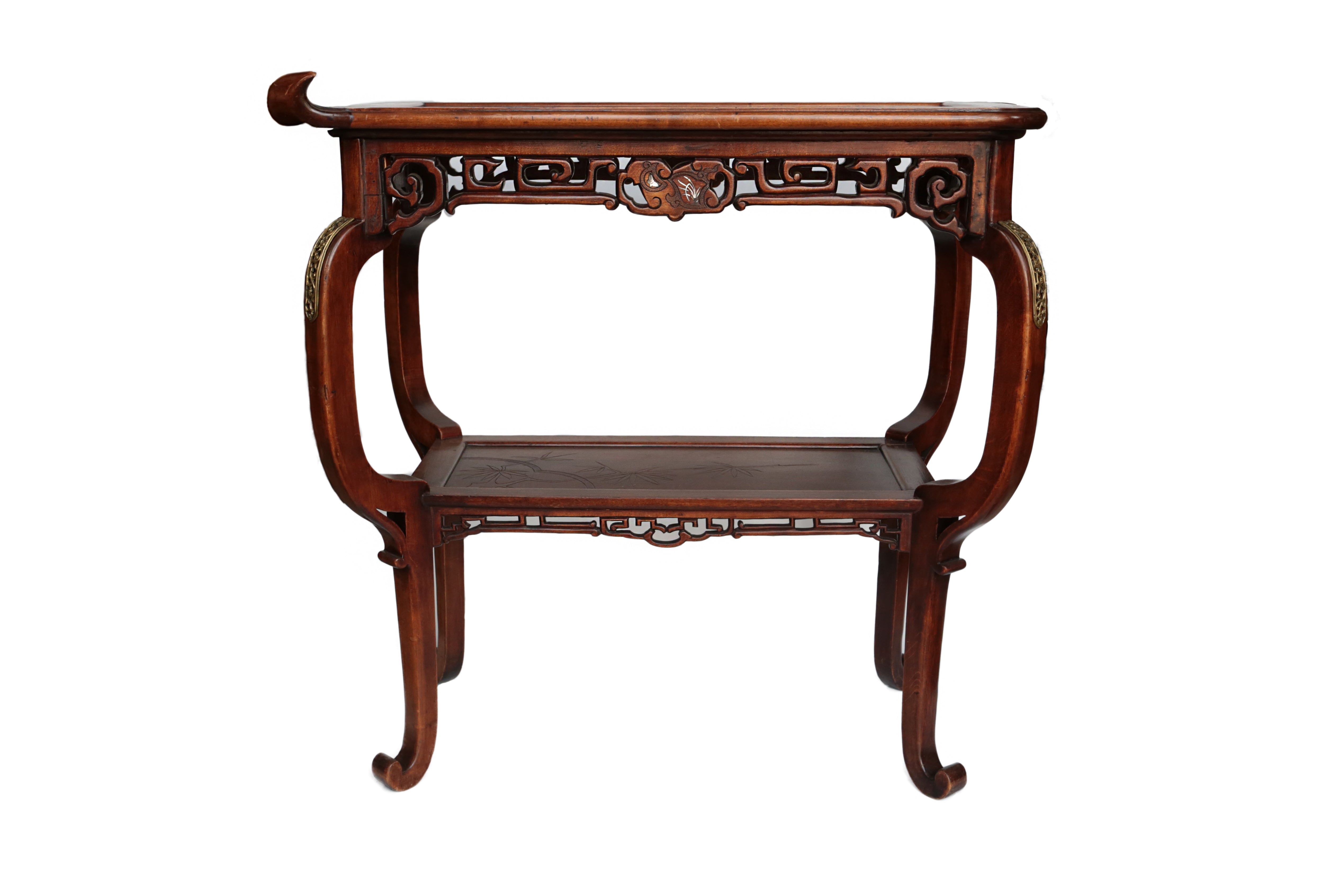 Exquisite hand carved Chinoiserie mahogany centre table attributed to Gabriel Viardot.