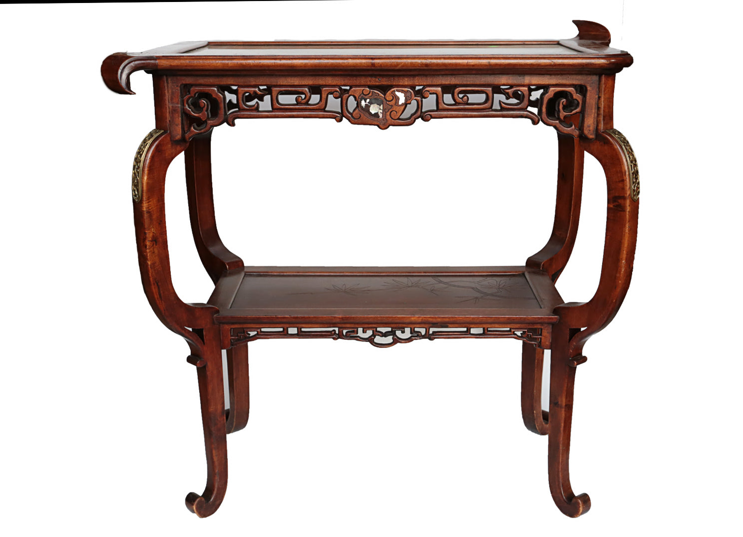 Exquisite hand carved Chinoiserie mahogany centre table attributed to Gabriel Viardot.