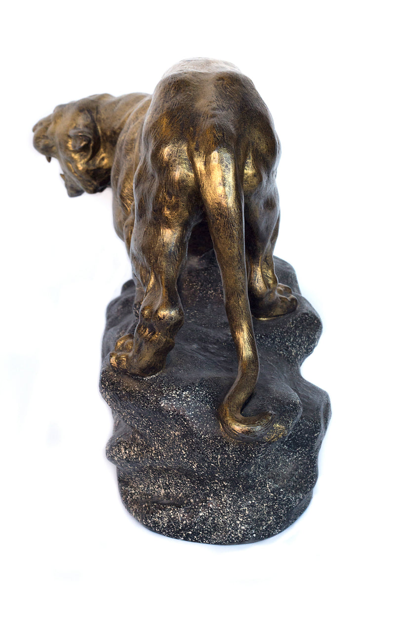 Stunning Cartier 19th century Lioness sculpture on stone base