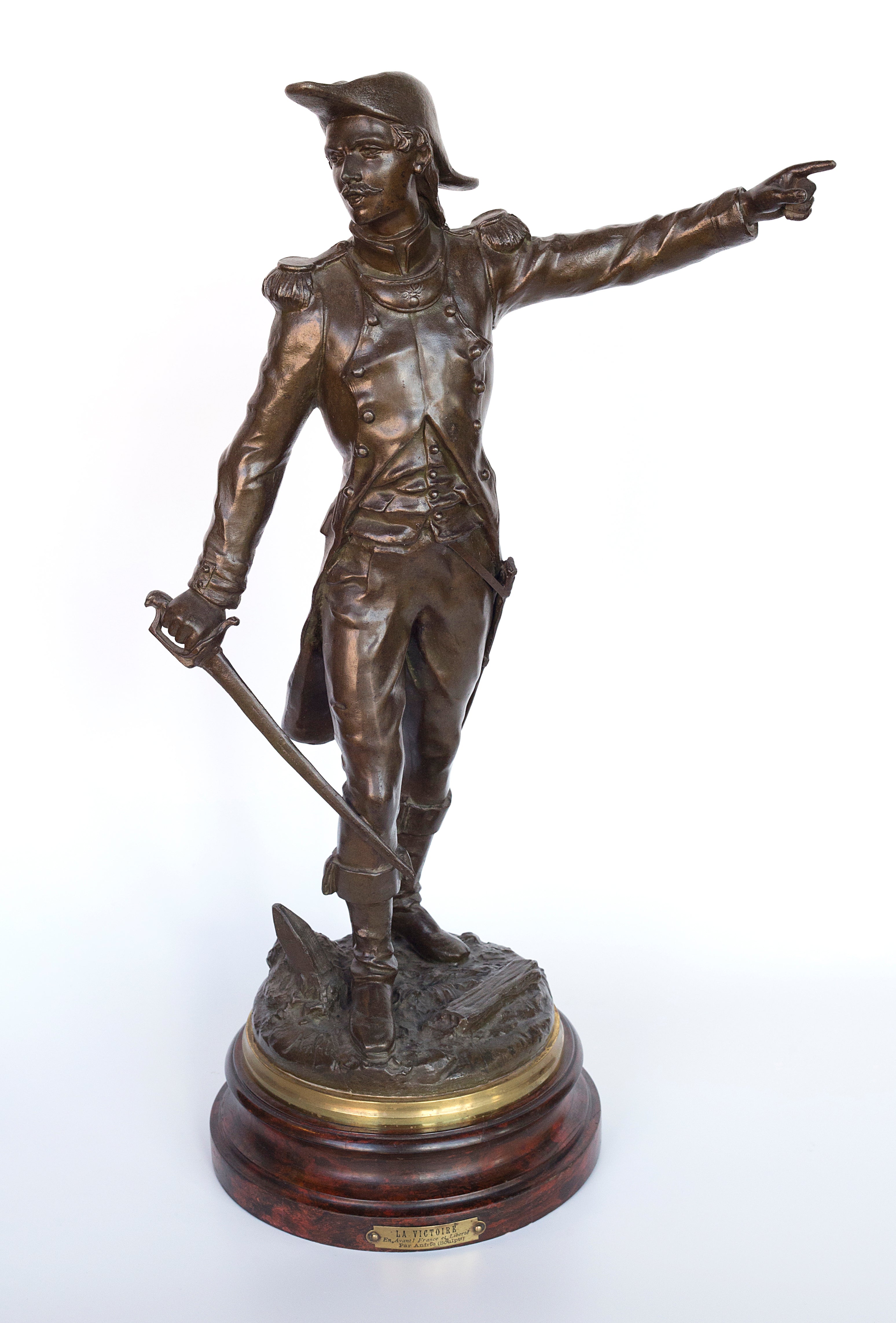 Pair of rare “LA Victoire” and “La Patrie en Danger” sculptures by Charles Anfrie