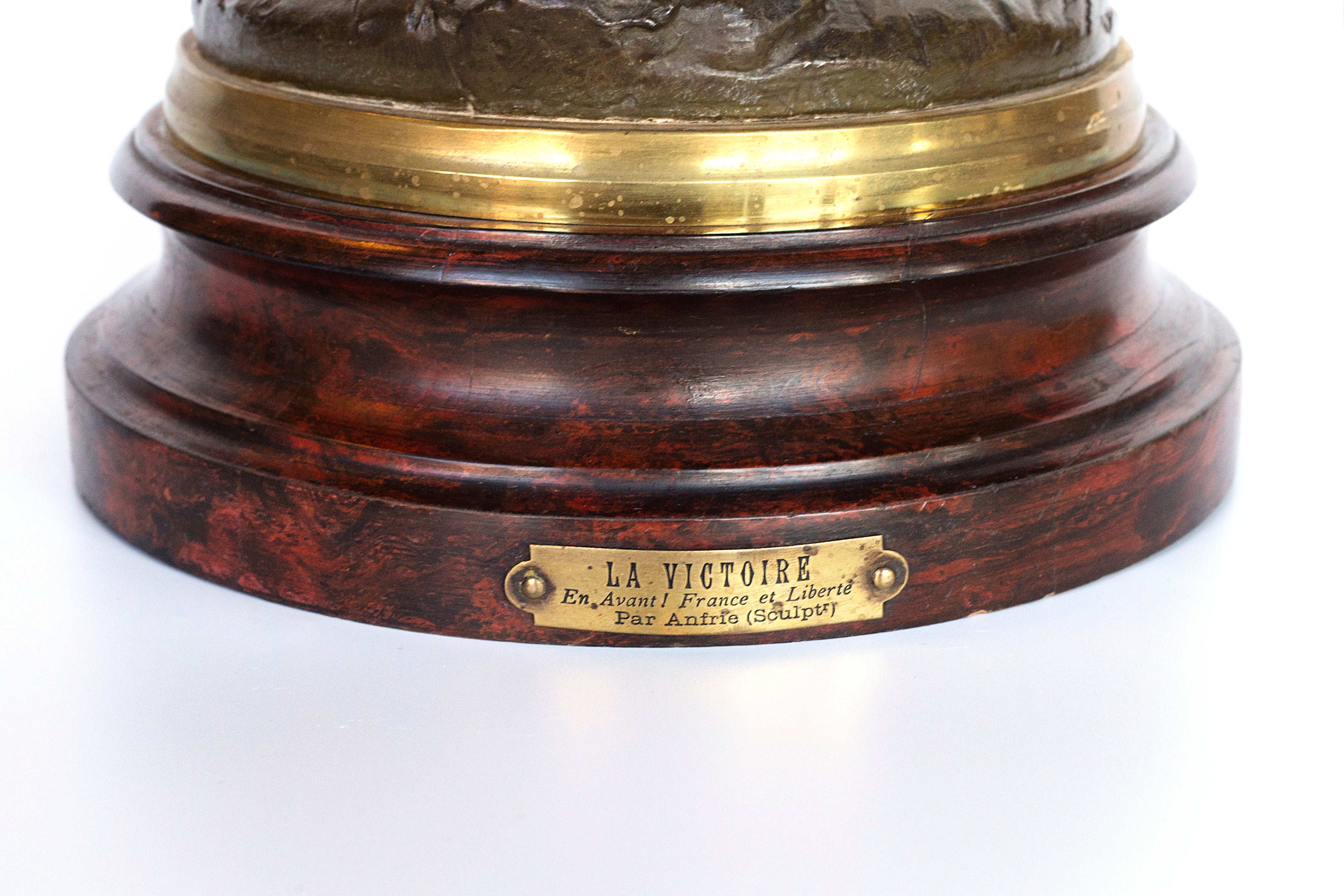 Pair of rare “LA Victoire” and “La Patrie en Danger” sculptures by Charles Anfrie