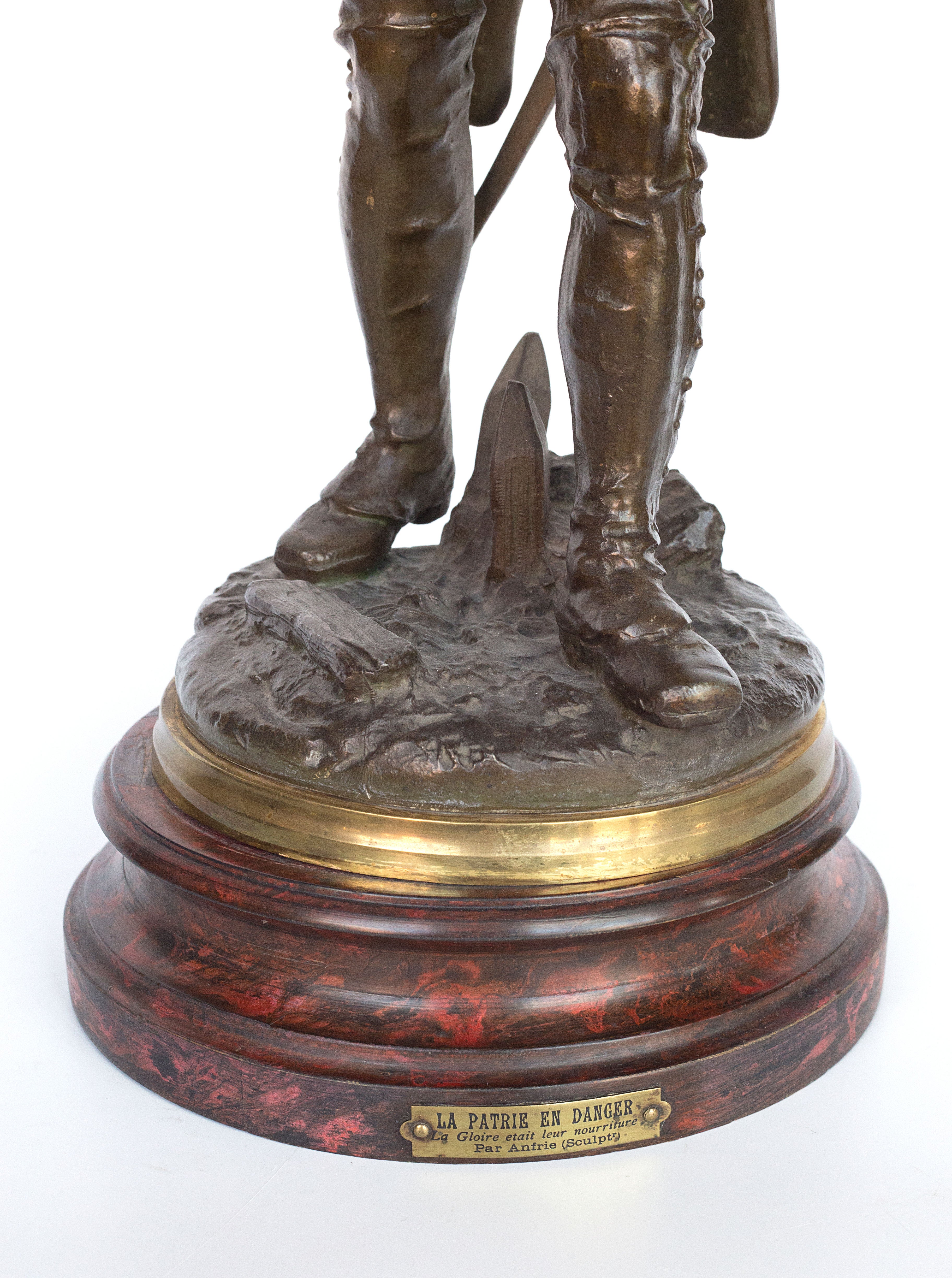 Pair of rare “LA Victoire” and “La Patrie en Danger” sculptures by Charles Anfrie