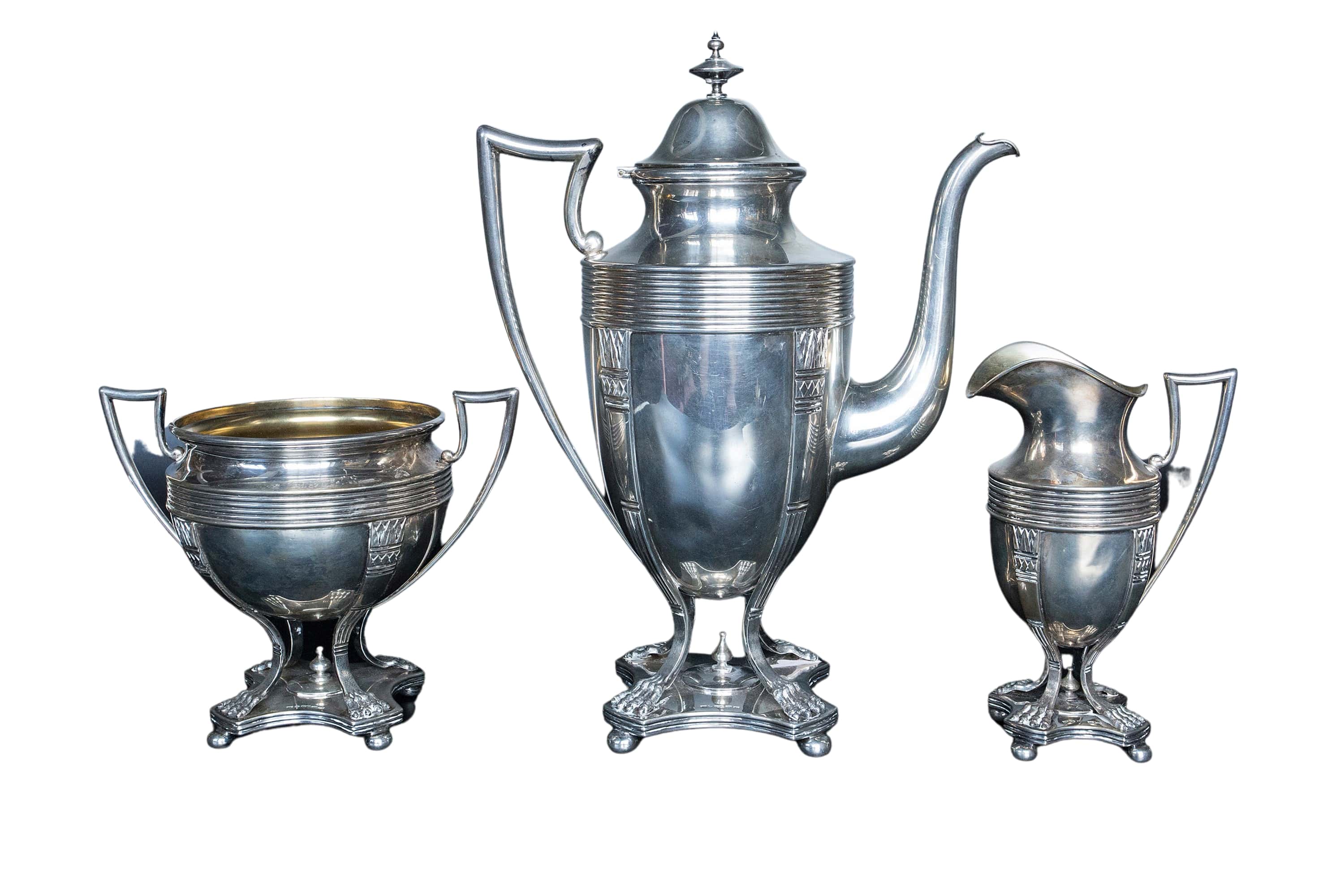 Juego de té de plata antigua 813 Hallmark (Finlandia - Turku)