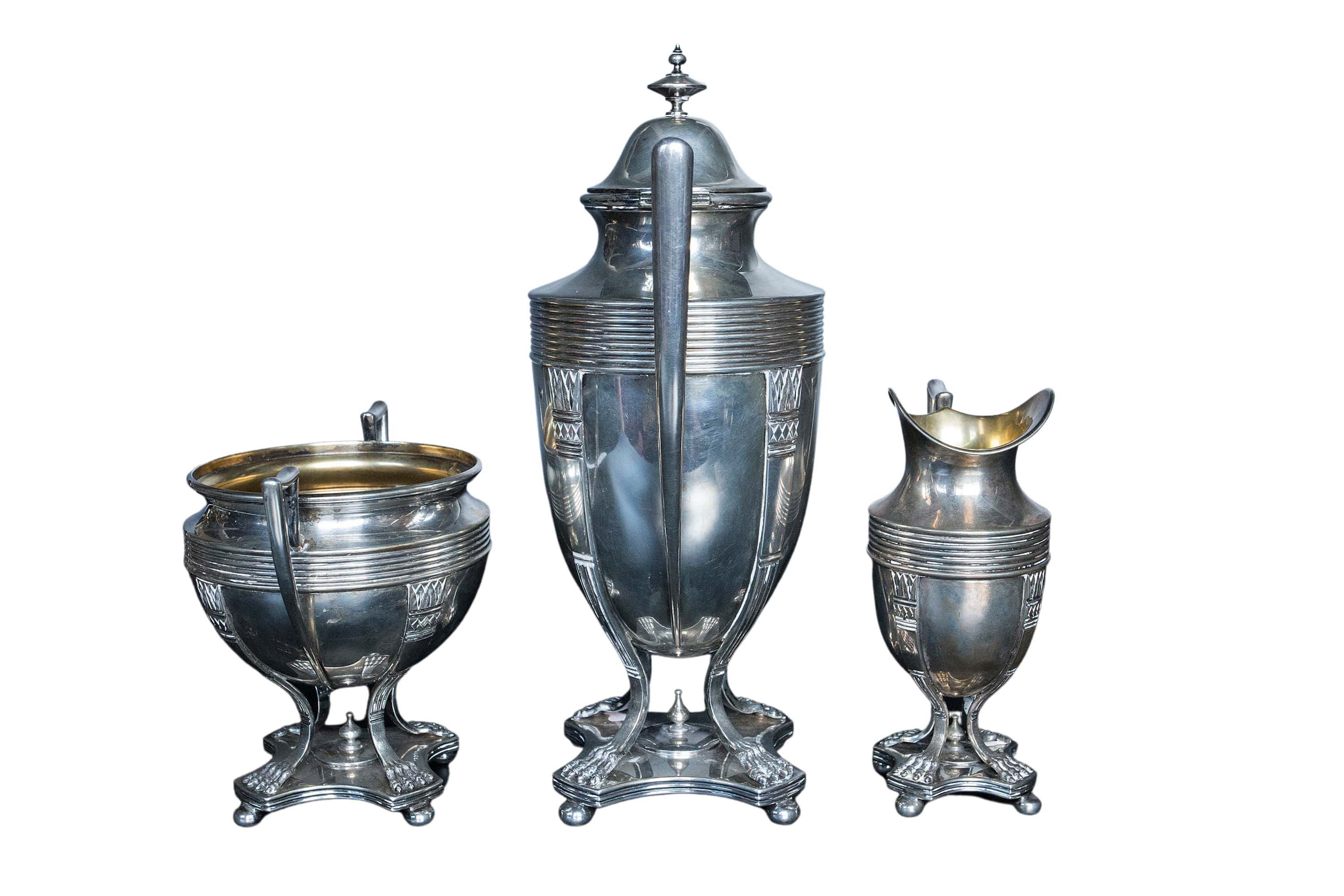 Juego de té de plata antigua 813 Hallmark (Finlandia - Turku)