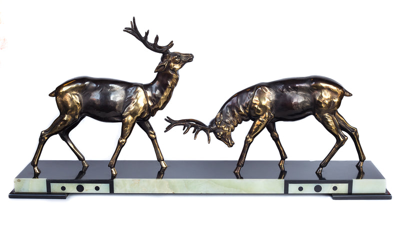 Fabulous Art Deco sculpture of two deers by Limousin