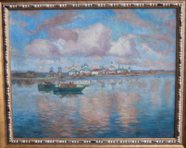 Konstantin Gorbatov (1876-1945) Oil painting on canvas “Rostov the great. On the lake Nero”