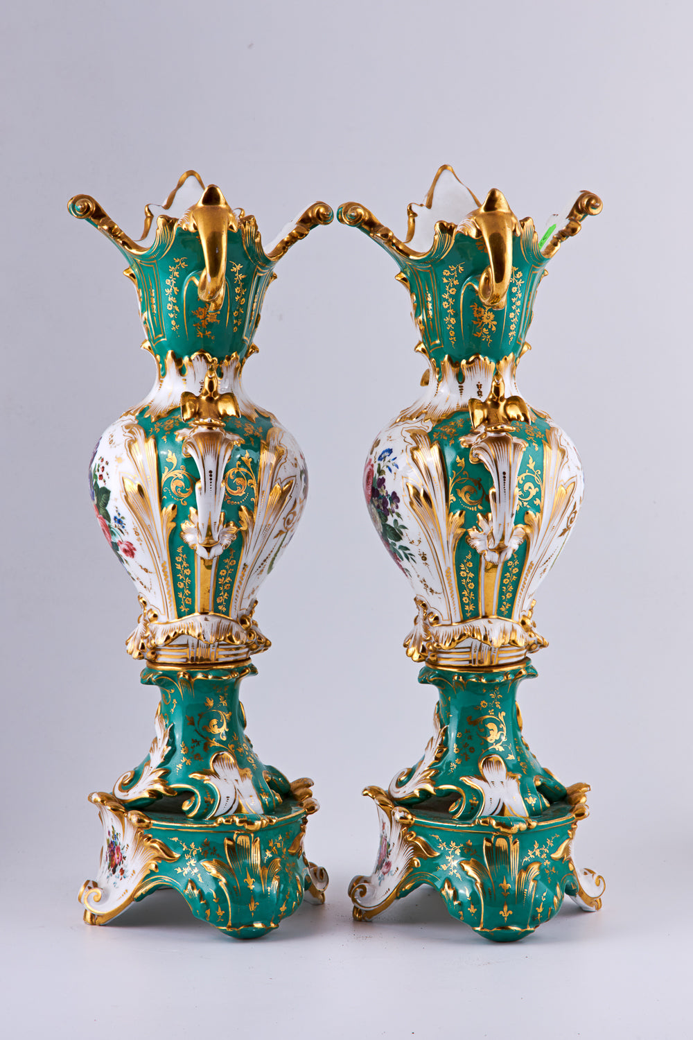 Pair of large Old Paris Porcelain vases