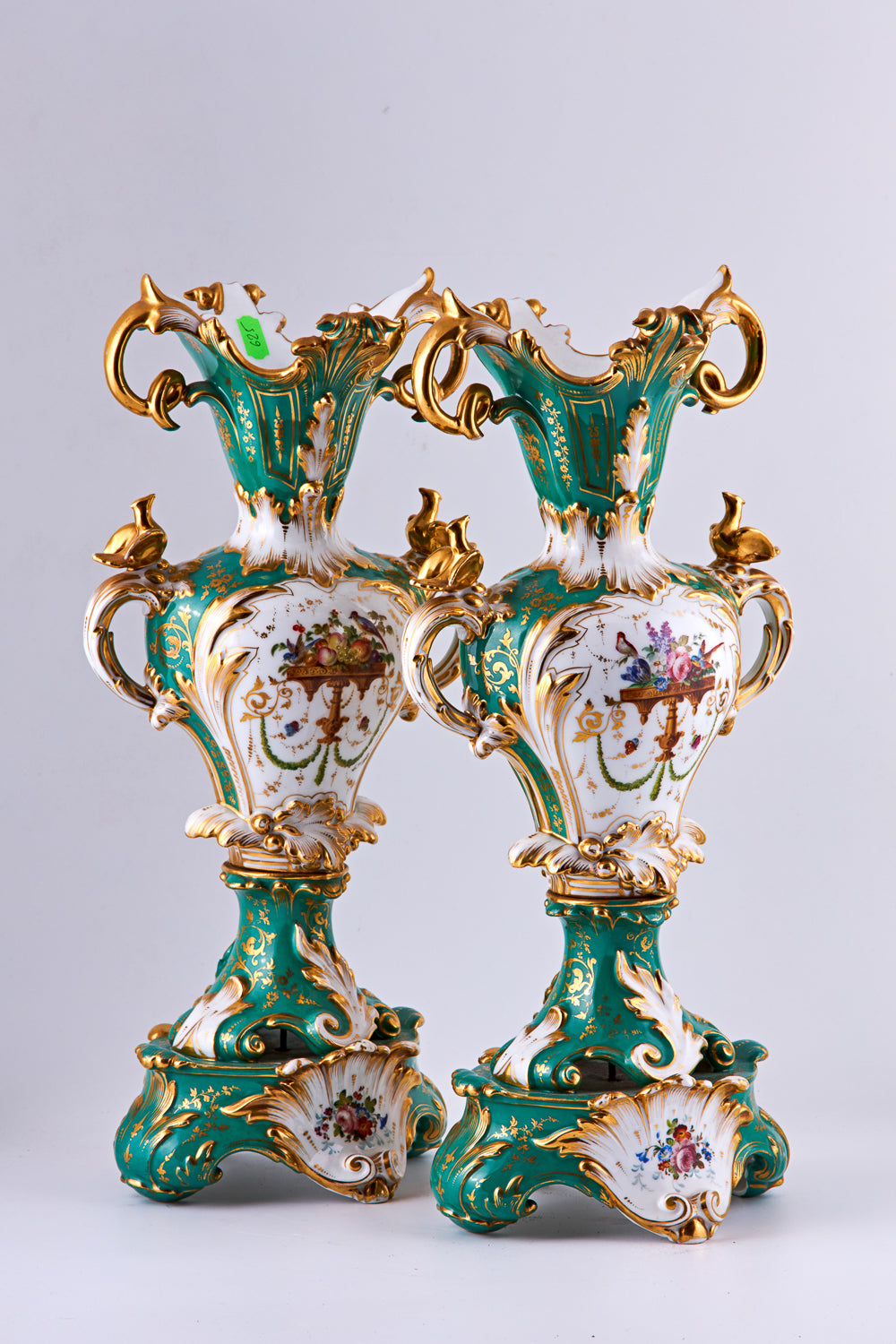 Pair of large Old Paris Porcelain vases