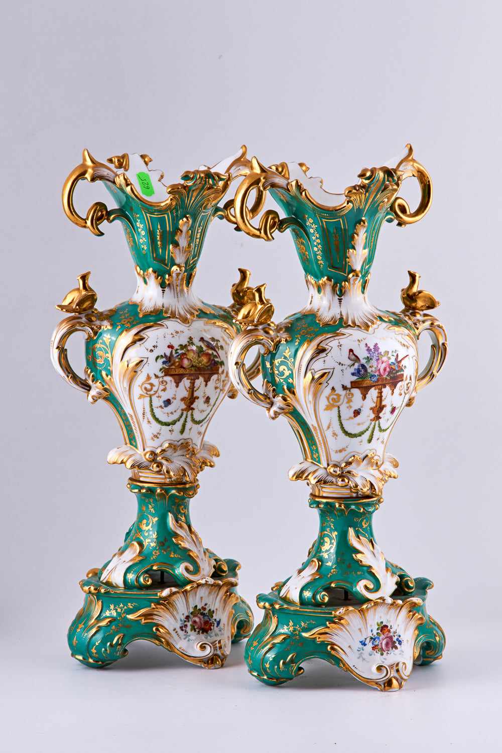 Pair of large Old Paris Porcelain vases