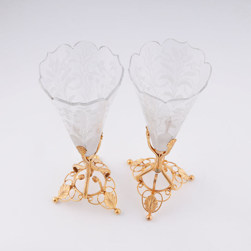 Pair of Antique French crystal vases