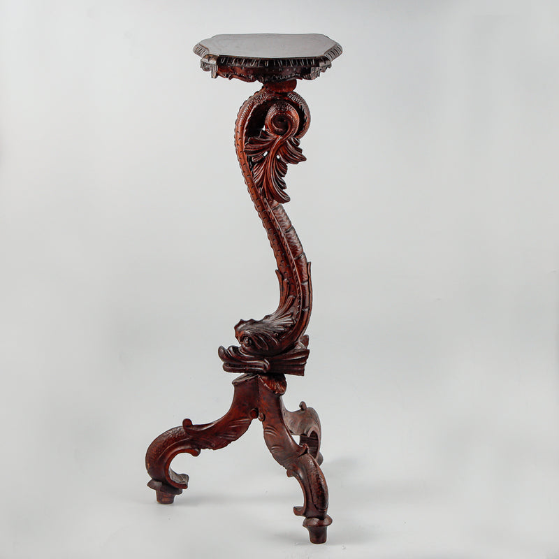 Antique Art Nouveau hand carved mahagony console