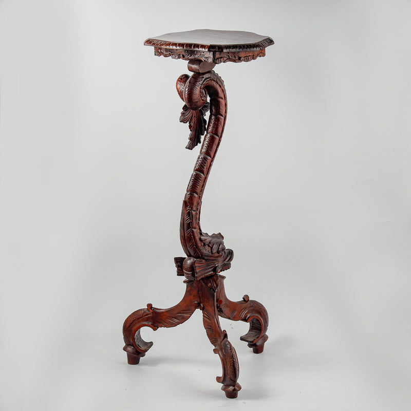 Antique Art Nouveau hand carved mahagony console