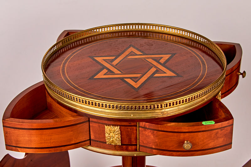 Art Deco rosewood console with drawers and Gilt bronze decorative elements