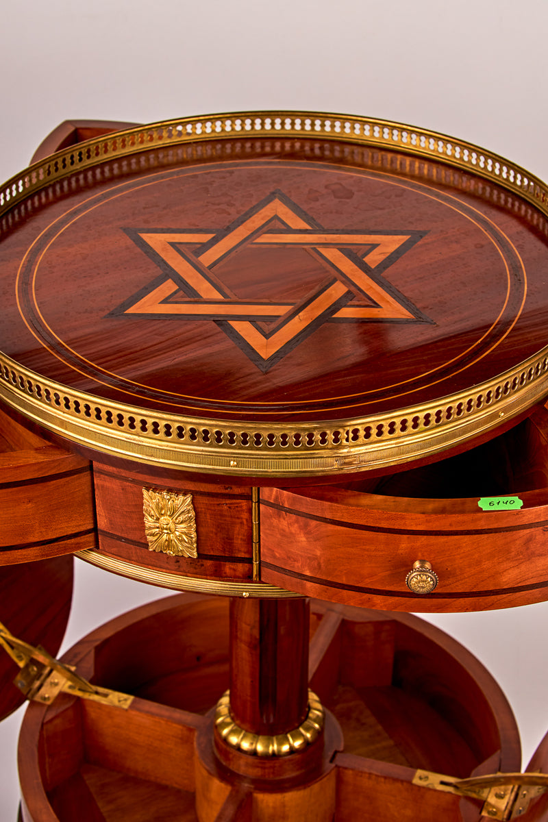 Art Deco rosewood console with drawers and Gilt bronze decorative elements