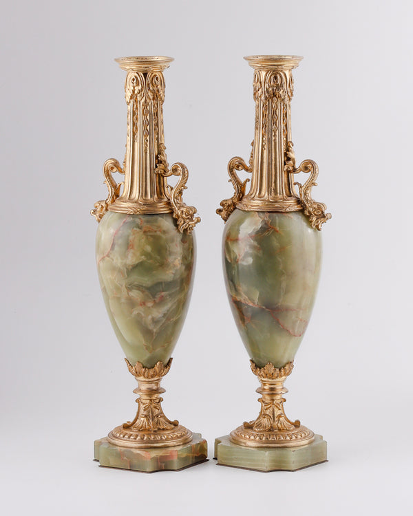 Pair of French decorative onyx vases