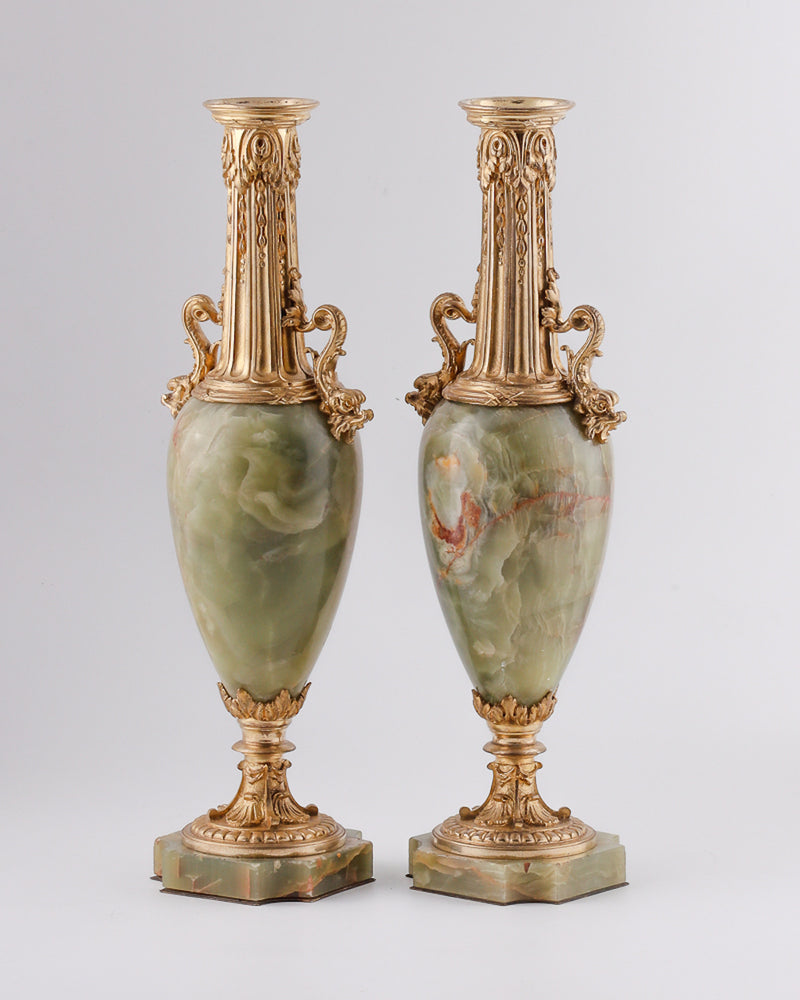 Pair of French decorative onyx vases