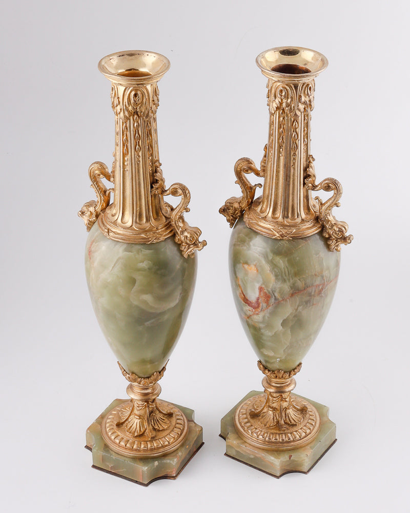 Pair of French decorative onyx vases