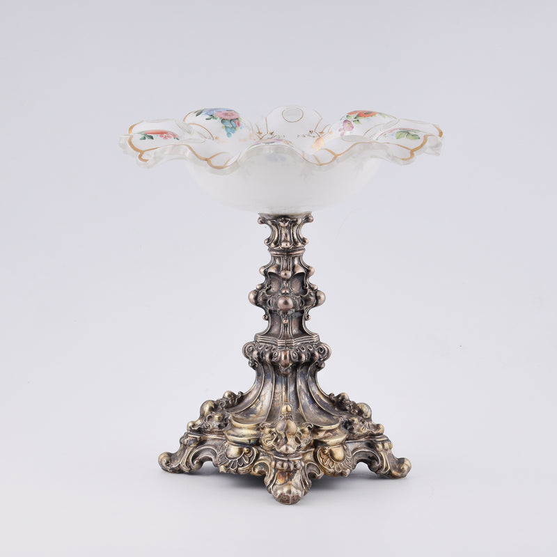 Exquisite 19th century milk glass fruit vase