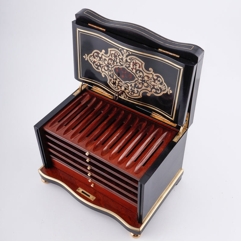 Mid 19th century Napoleon 3 Boulle cigar humidor