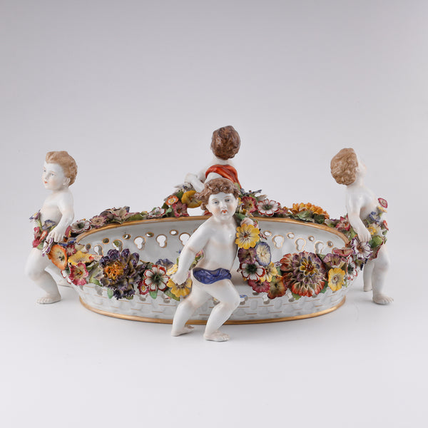 Frutero de porcelana del Antiguo París del siglo XIX.
