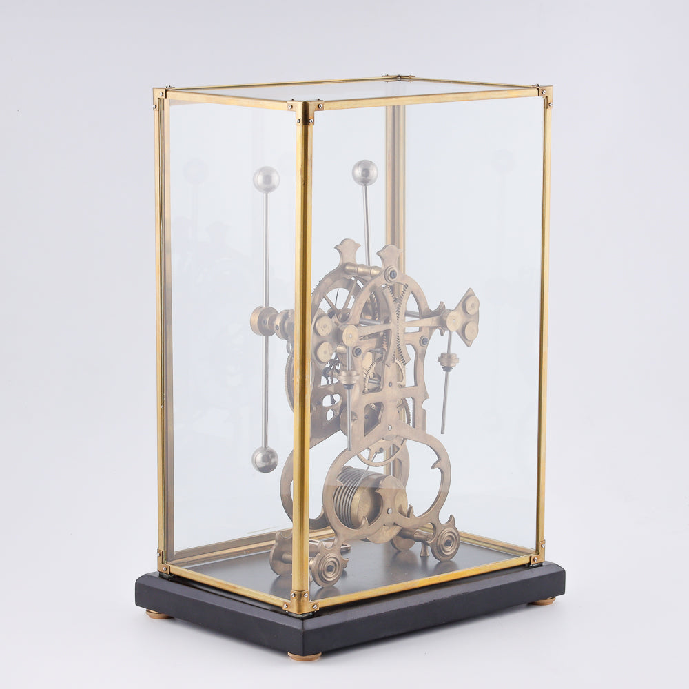 Vintage Fusee Skeleton translucent glass clock