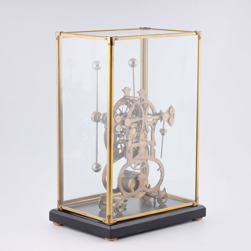 Vintage Fusee Skeleton translucent glass clock