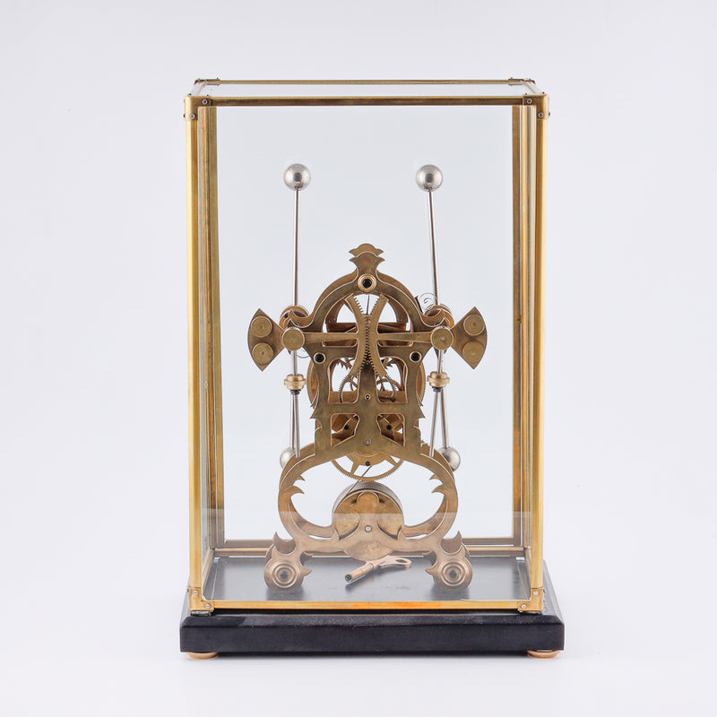 Vintage Fusee Skeleton translucent glass clock