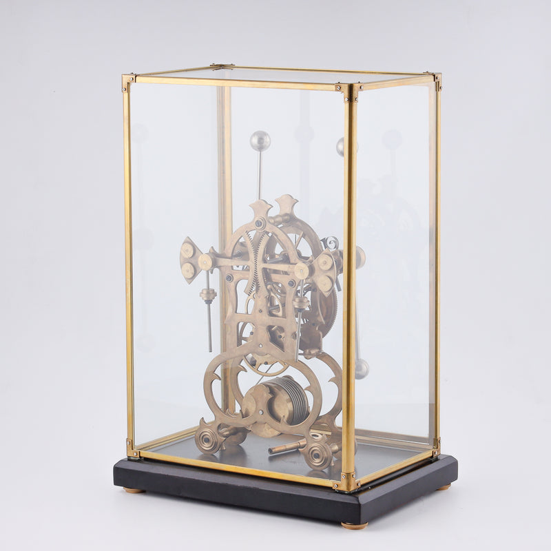 Vintage Fusee Skeleton translucent glass clock