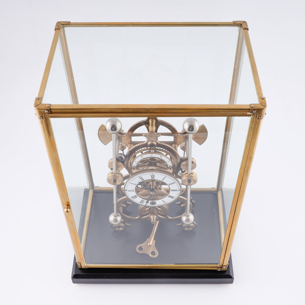 Vintage Fusee Skeleton translucent glass clock