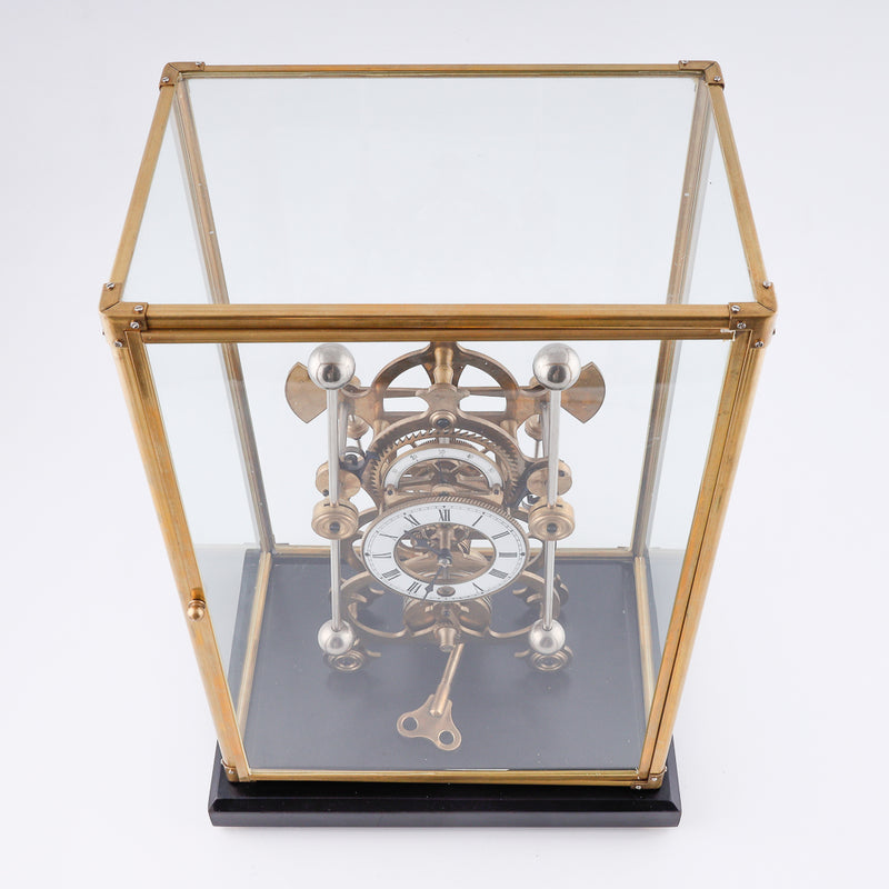 Vintage Fusee Skeleton translucent glass clock