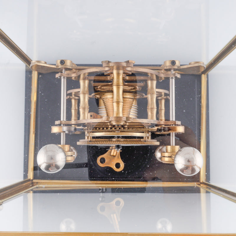 Vintage Fusee Skeleton translucent glass clock