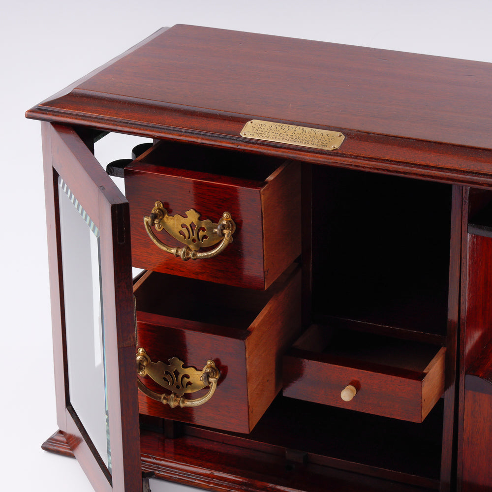 Antique 19th-century mahogany and glass smokers cabinet