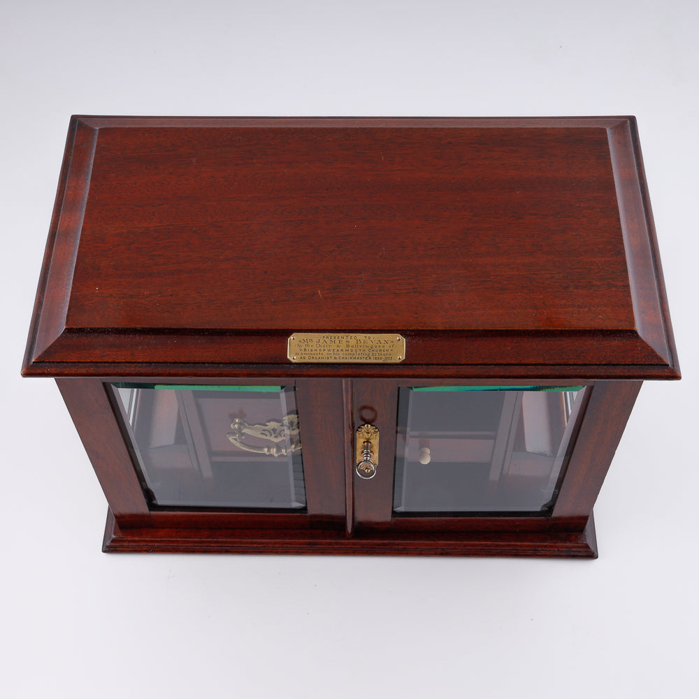 Antique 19th-century mahogany and glass smokers cabinet