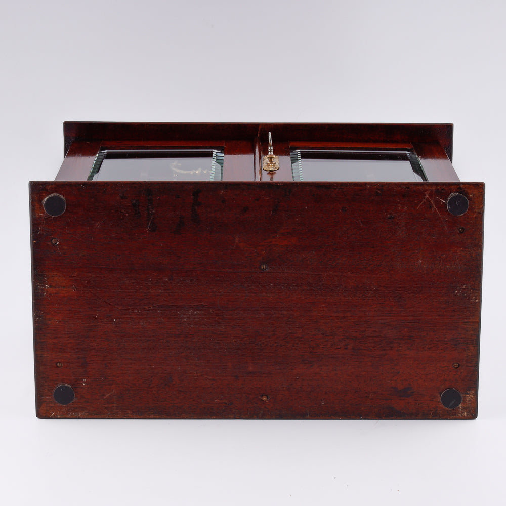 Antique 19th-century mahogany and glass smokers cabinet