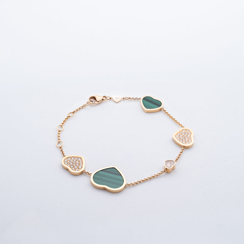 Chopard bracelet with malachite and diamonds from "happy hearts" collection