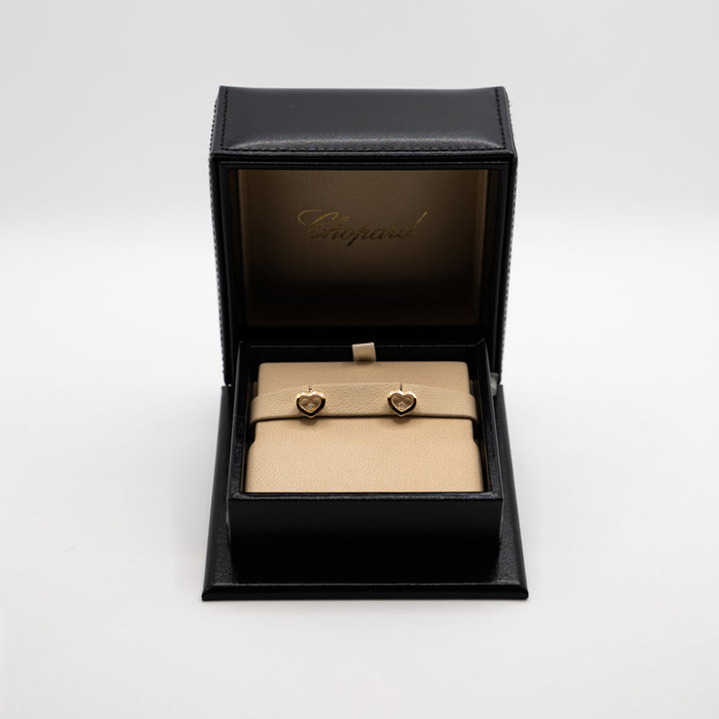 Pendientes Chopard Happy Diamonds en oro amarillo de 18k de la colección "Icons Heart"