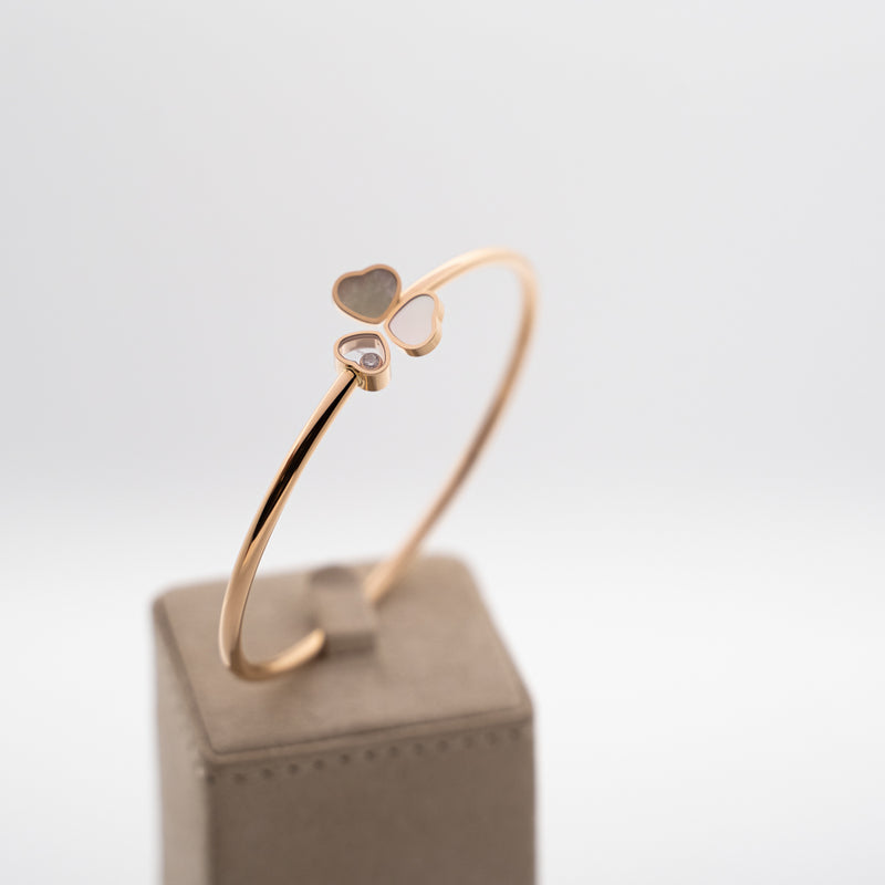Chopard 18k rose gold bangle bracelet from "Happy Hearts" collection