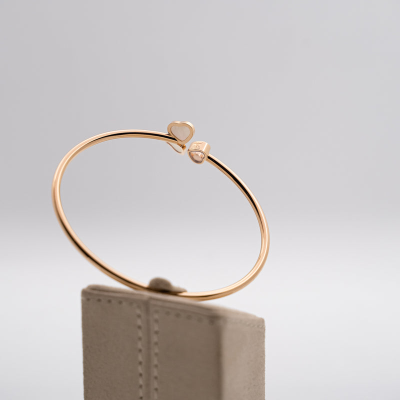 Chopard 18k rose gold bangle bracelet from "Happy Hearts" collection
