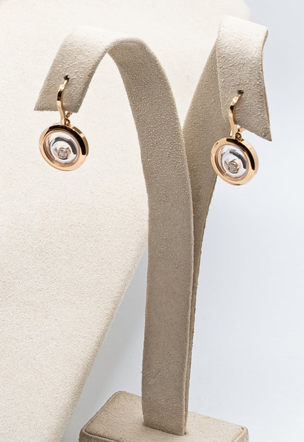 Chopard 18k white and rose gold earrings from "Happy Spirit" collection