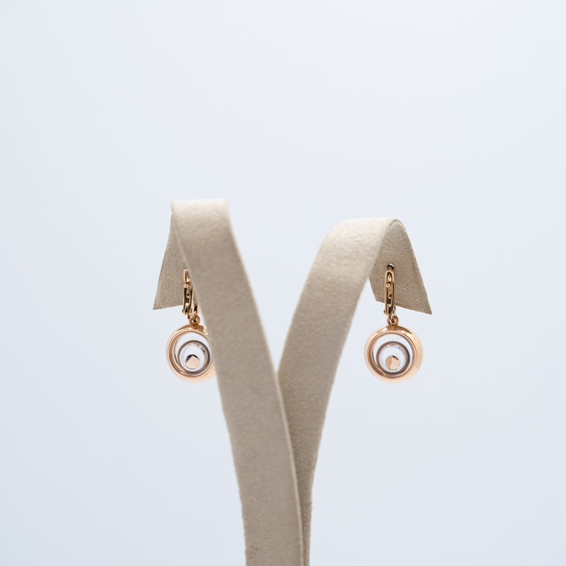 Chopard 18k white and rose gold earrings from "Happy Spirit" collection
