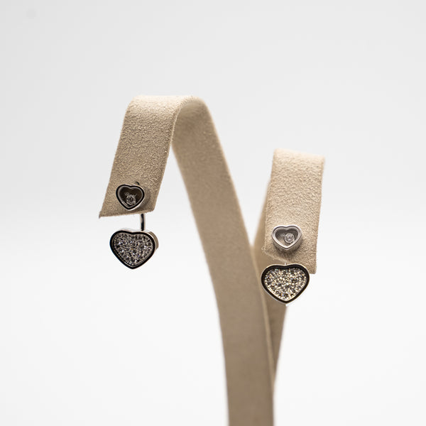 Chopard “HAPPY HEARTS”系列 18k 白金鑽石耳環