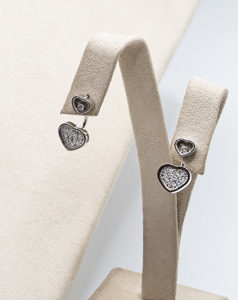 Chopard 18k white gold & diamond earrings from "HAPPY HEARTS" collection