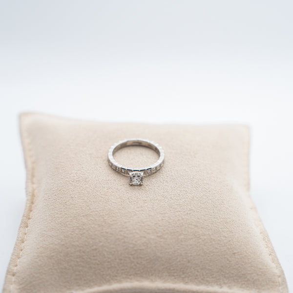 Chopard “ICE CUBE ENGAGEMENT”系列鉑金 0.50 克拉單石鑽石戒指