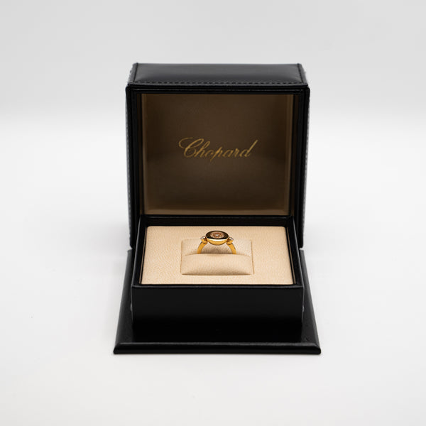 Anillo Chopard en oro rosa de 18 quilates de la colección "Happy Diamonds Icons"