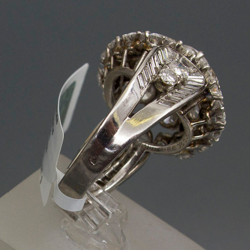 復古 Boucheron 簇狀戒指，鉑金鑲嵌 6 克拉天然鑽石