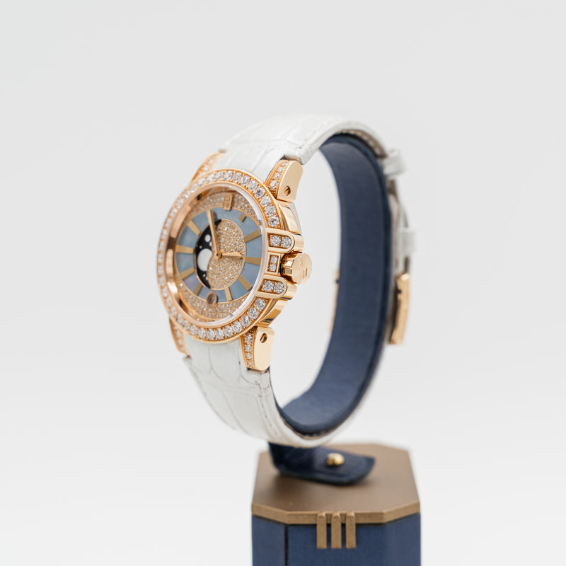 Harry Winston Ocean Moon Phase 18k rose gold Ladies wristwatch Reference No. OCEQMP36RR007