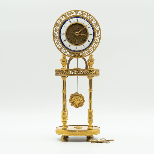 Antique French Fusee Skeleton table clock