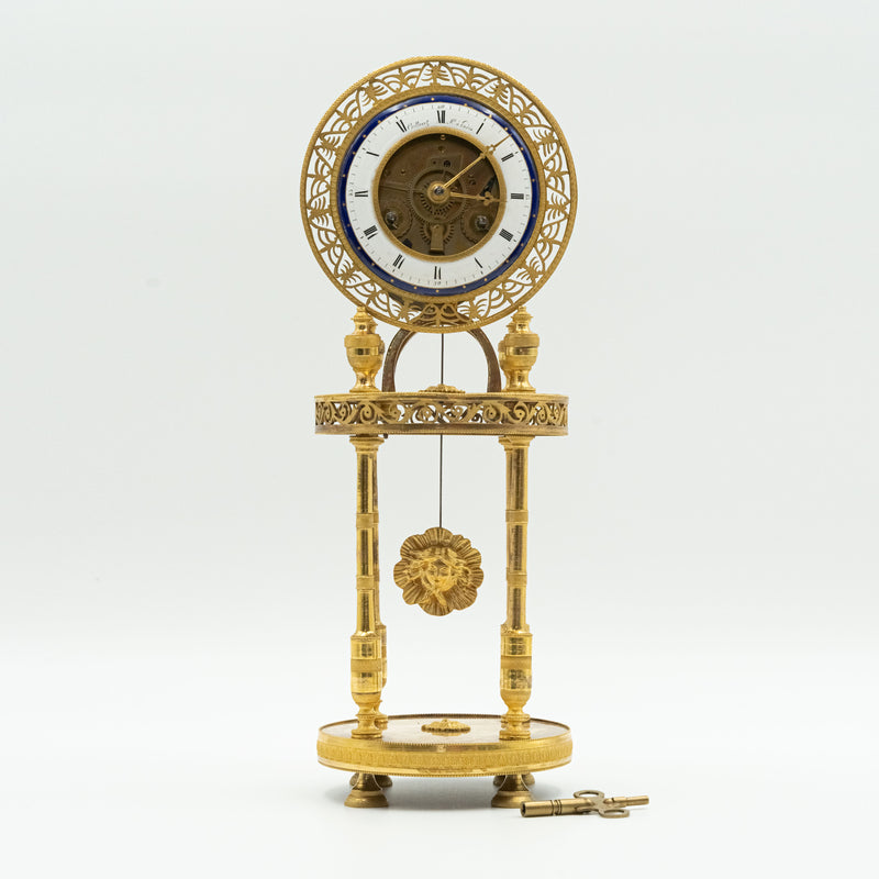 Antique French Fusee Skeleton table clock