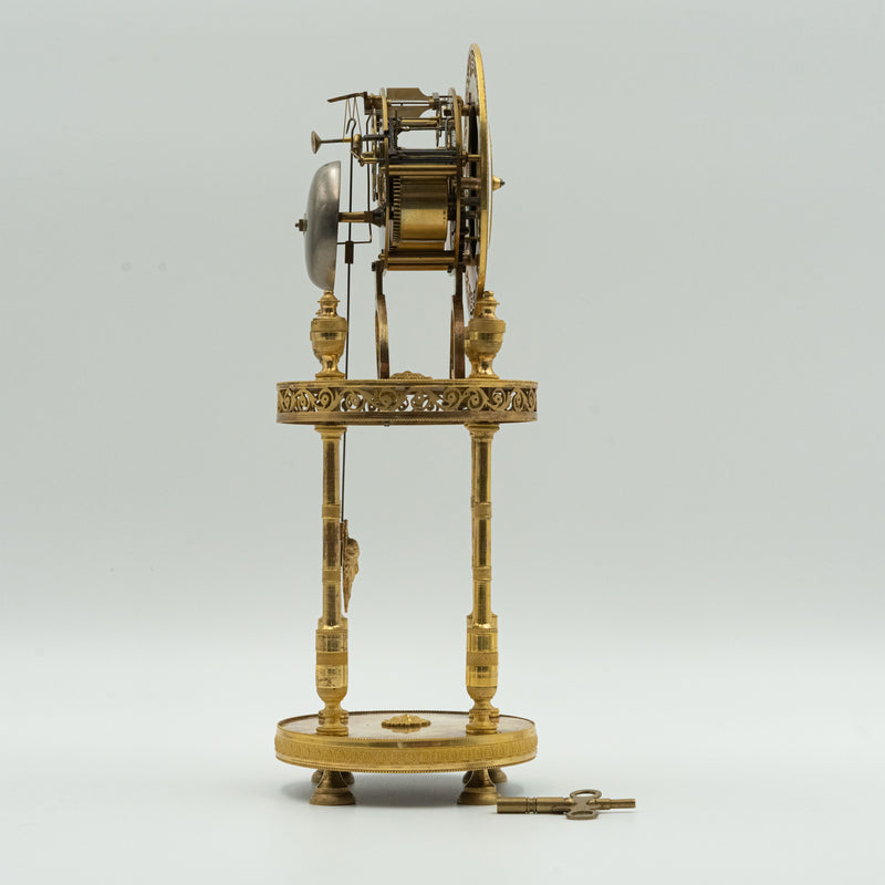 Reloj de mesa francés antiguo Fusee Skeleton