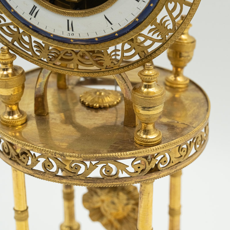 Reloj de mesa francés antiguo Fusee Skeleton